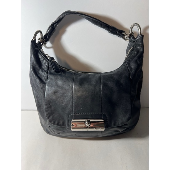 Black Leather Shoulder Bag - Picture 1 of 7